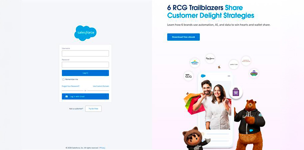 Authenticate with your Salesforce login to allow access to contact data.