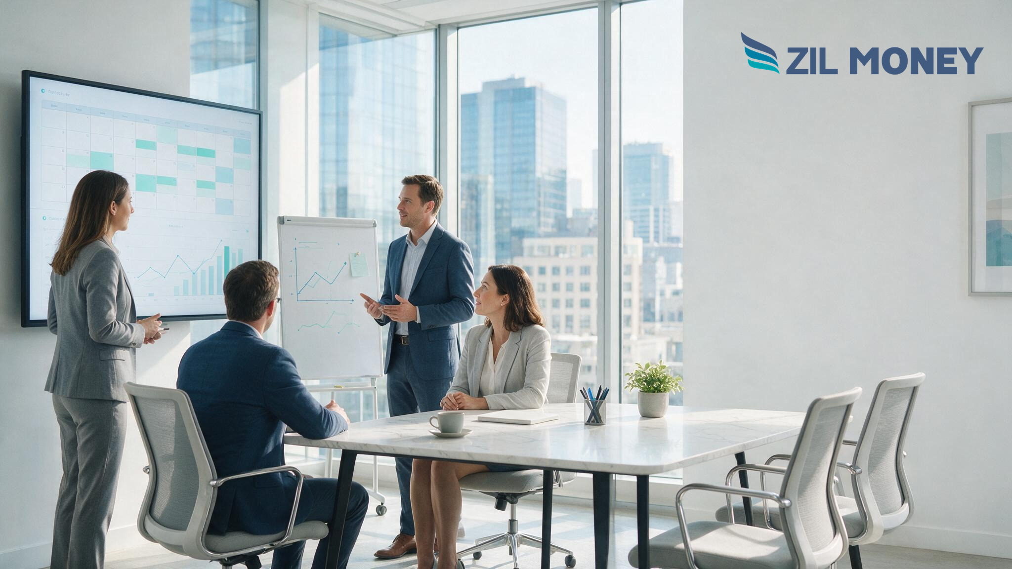 Payroll Company Cash Management: 6 Gaps to Close Finance manager reviewing payroll company cash management on a payments dashboard